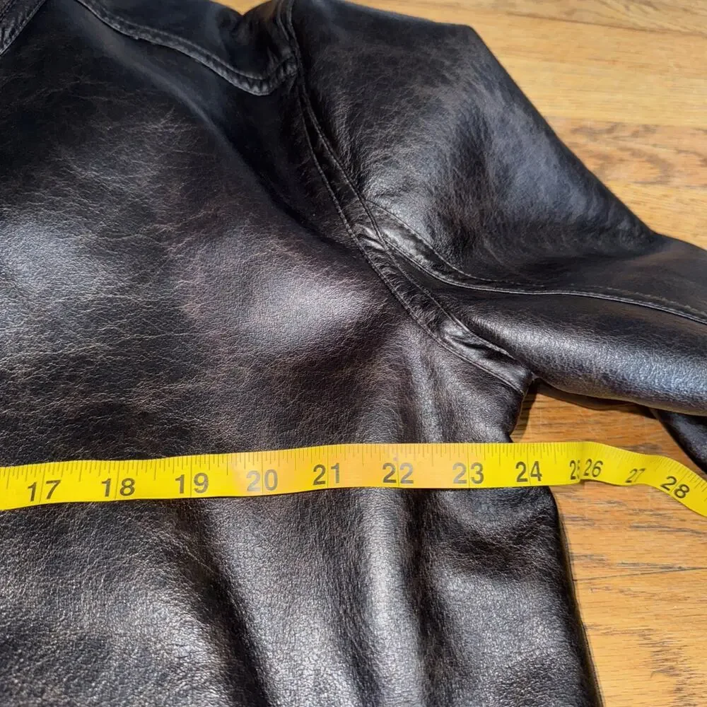 Marc New York Chocolate Brown Faux Fur & Faux Leather Jacket Sz L Sophisticated